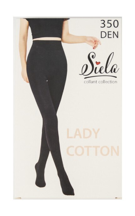 SIELA-Колготи жіночі теплі бавовняні Siela 350 Den Чорні розмір 4-4823126500362