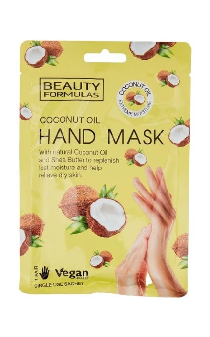 BEAUTY FORMULAS-Маска для рук Beauty Formulas регенерувальна з кокосовою олією 1 пара-5012251013727