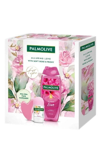 PALMOLIVE-Набор подарочный Palmolive Aroma Essence Love Дезодорант шариковый 50 мл+Гель для душа 500 мл+Массажный инструмент для лица (гуаша) 1 шт-8718951695313