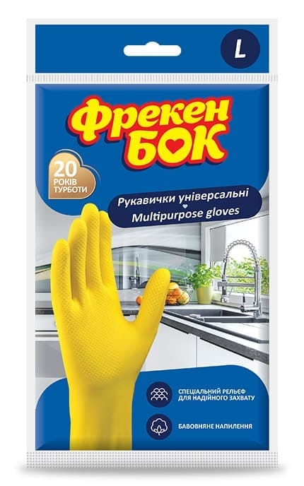 ФРЕКЕН БОК-Перчатки хозяйственные Фрекен Сторона размер L 1 шт-4820048480260