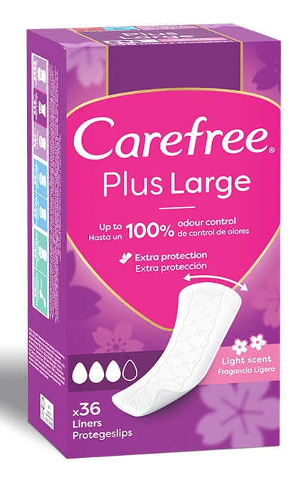 CAREFREE-Прокладки жіночі щоденні Carefree Large Plus 36 шт-3574661487540
