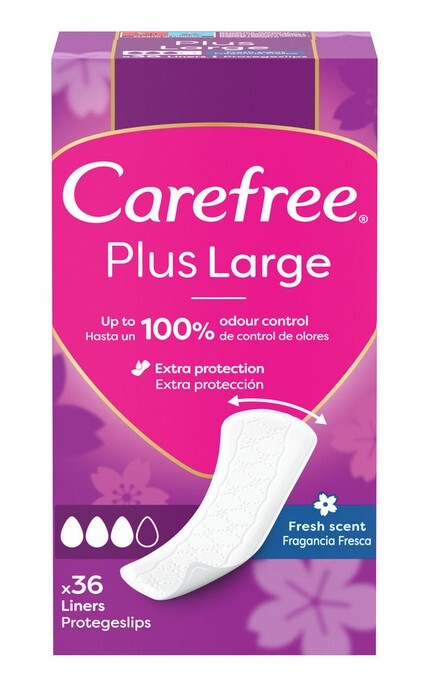 CAREFREE-Прокладки женские ежедневные Carefree Large Fresh Plus 36 шт-3574661487656