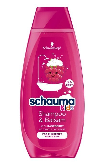 SCHAUMA-Шампунь и бальзам для волос Schauma Kids для девочек с экстрактом малины 400 мл-9000101657593