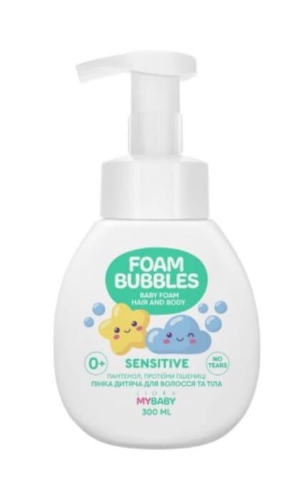 LIORA-Пенка детская Liora My Baby sensitive для волос и тела от рождения 300 мл-4823106003838