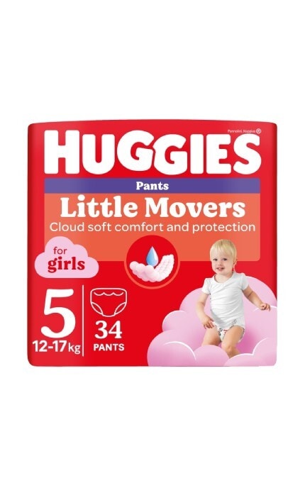 HUGGIES-Подгузники-трусики детские Huggies Pants для девочек 5 размер 13-17 кг 34 шт-5029053564272