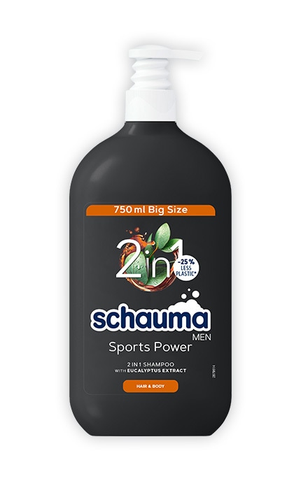 SCHAUMA-Шампунь для мужчин Schauma Men Sports Power 2-в-1 с экстрактом эвкалипта 400 мл-9000101681307