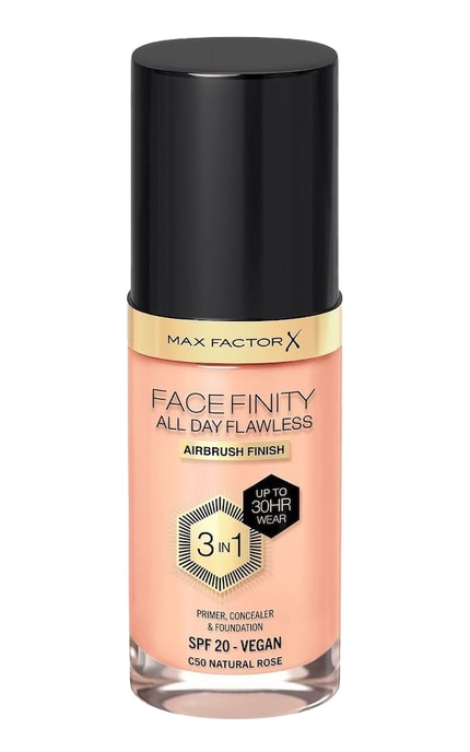 MAX FACTOR-Тональная основа Max Factor Facefinity All Day Flawless 3в1 50 Natural 30 мл-3616303999452