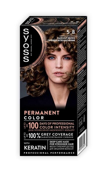 SYOSS SALONPLEX-Крем-фарба для волосся стійка Syoss Permanent Coloration відтінок 5_8 лісовий горіх коричневий 1 шт-9000100633345