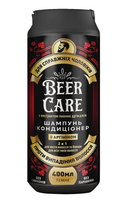 BEER CARE-Шампунь-кондиціонер Beer Care 2 в 1 Проти випадіння волосся з Аргініном 400 мл-4820164641972