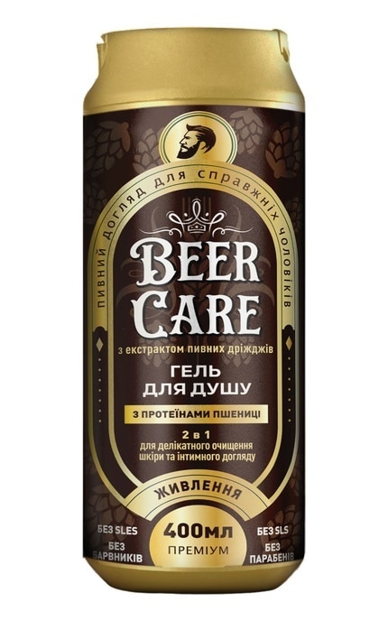 BEER CARE-Гель для душу Beer Care 2 в 1 Живлення з Протеїнами пшениці 400 мл -4820164642016