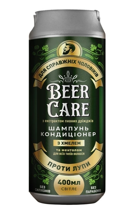 BEER CARE-Шампунь-кондиціонер Beer Care 2 в 1 Проти лупи з Хмелем 400 мл-4820164641965