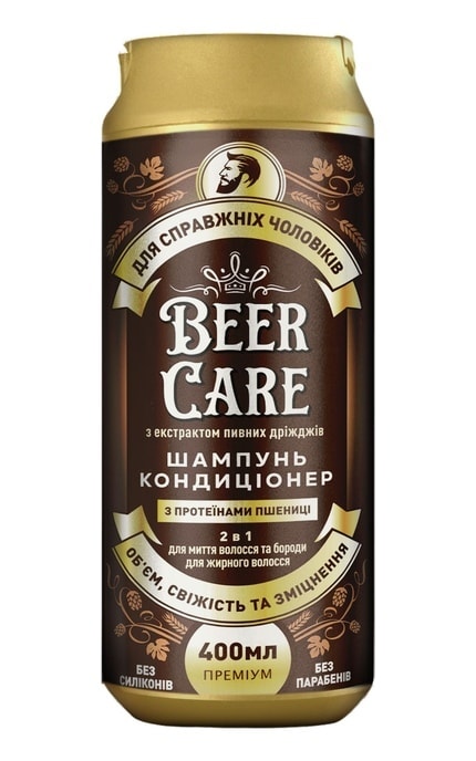 BEER CARE-Шампунь-кондиціонер Beer Care 2 в 1 з Протеїнами пшениці 400 мл-4820164641989