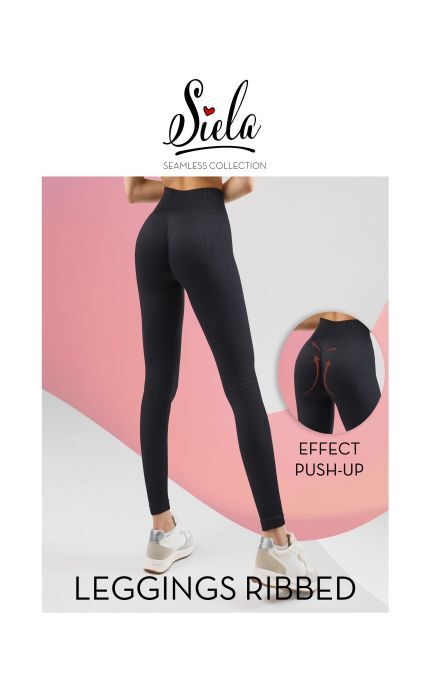 SIELA-Леггинсы женские Siela Leggins Ribbed L/XL Черные -4823116924376