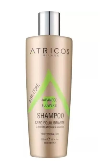 ATRICOS MILANO-Шампунь для волос себорегулирующий Atricos Milano Японские цветы 300 мл-8056209680873