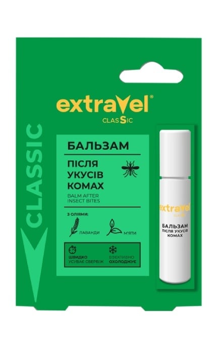 EXTRAVEL-Бальзам после укусов насекомых Extravel Classic роликовый 7 мл-4820184442344
