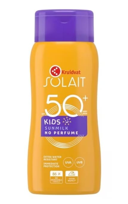 SOLAIT-Молочко солнцезащитное Kruidvat Solait SPF50+ детское 200 мл-8720674231679