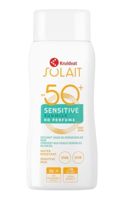 SOLAIT-Молочко для тіла Kruidvat Solait Sensitive SPF50+ сонцезахисне 50 мл-8720674231747
