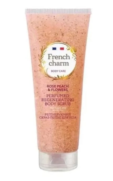 LIORA-Скраб-пилинг для тела Liora Rose peach&flowers French charm 260 мл-4823106003579