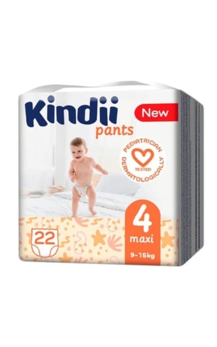 KINDII-Подгузники-трусики детские Kindii Pants размер 4 от 9 до 15 кг 22 шт-5900095037293