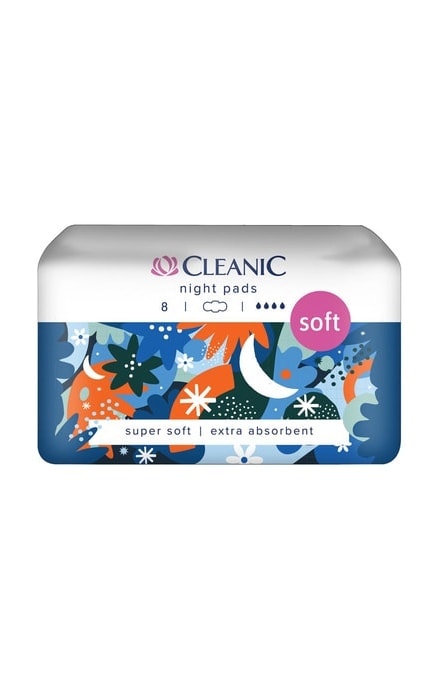 CLEANIC-Прокладки гигиенические Cleanic Soft ночные 8 шт-5900095035596