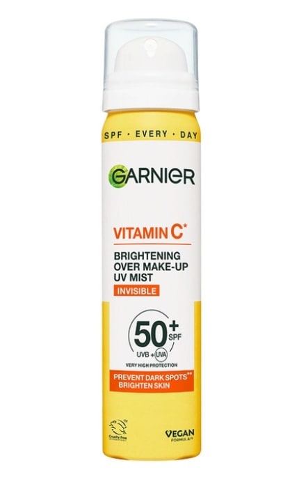 SKIN NATURAL-Спрей-мист для лица Garnier Vitamin C SPF 50+ Солнцезащитный 75 мл-3600542626743