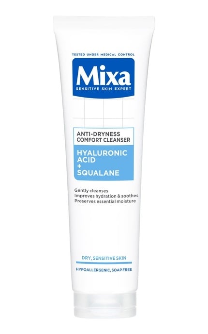 MIXA-Очищающий гель Mixa Lab с гиалуроновой кислотой и скваланом для сухой и чувствительной кожи лица 150 мл-3600551158419