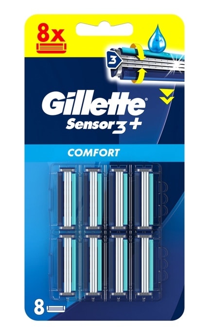 GILLETTE SENSOR-Сменные картриджи для бритья (лезвия) мужские Gillette Sensor 3+ 8 шт-8700216873727
