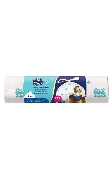 Pani Blysk-Пакеты для мусора Pani Blysk с затяжкой 35л/15шт-4823071661101