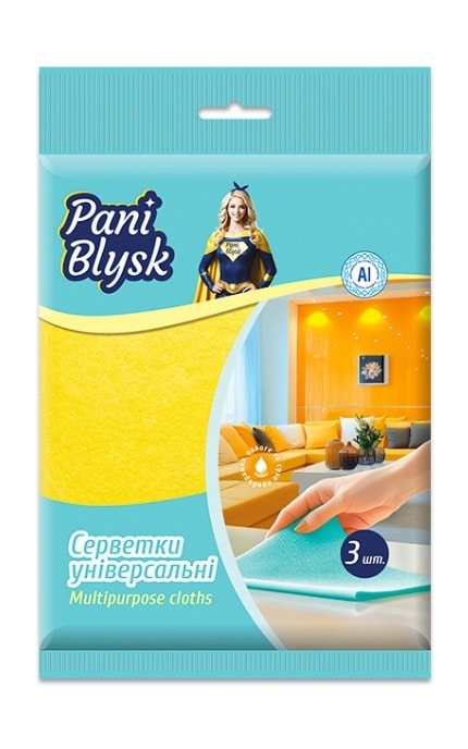 Pani Blysk-Салфетки универсальные Pani Blysk 3 шт-4823071661224