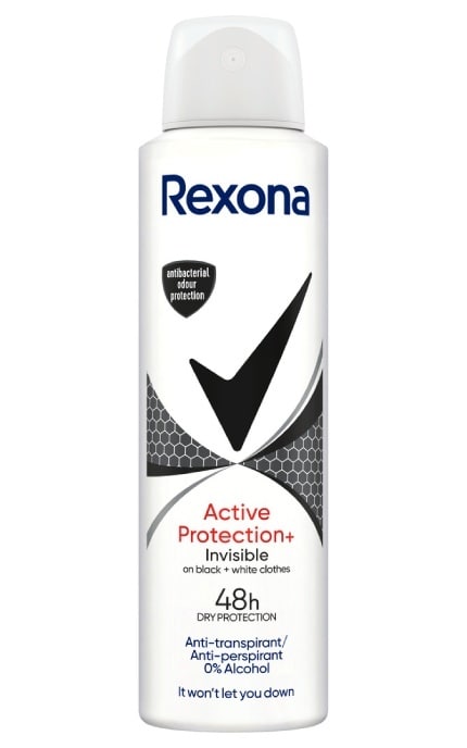 REXONA-Дезодорант-спрей Rexona Антибактериальный Невидимый на черном и белом 150 мл-8712561249072