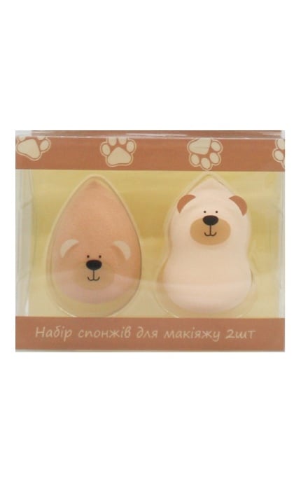 MIINE-Набір косметичних спонжів Bear для макіяжу 2 шт-4894819460720