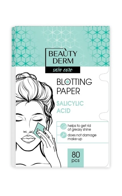 BEAUTYDERM-Салфетки матирующие Beauty Derm Салициловая кислота 80 шт-4820185224307