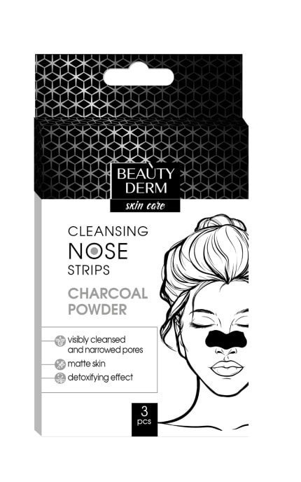 BEAUTYDERM-Полоски для носа Beauty Derm очищающие с бамбуковым углем 3 шт-4820185223225