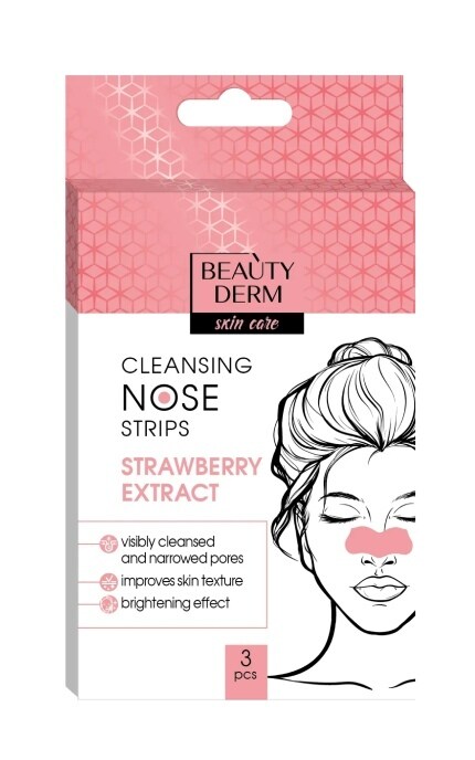BEAUTYDERM-Полоски для носа Beauty Derm очищающие с экстрактом клубники 3 шт-4820185226301