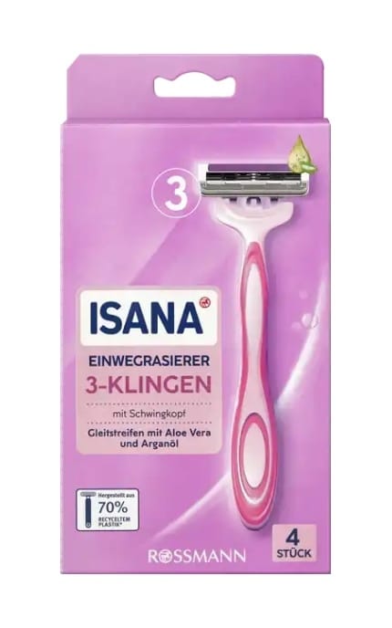 ISANA-Бритва одноразовая Isana 3 лезвия 1 шт-4305615946795