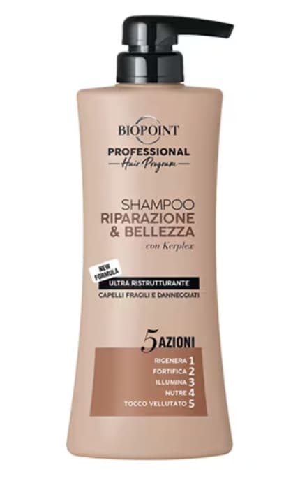 -Шампунь BIOPOINT Repair & Beauty восстанавливающий для поврежденных и ломких волос 400 ml-8052862410680