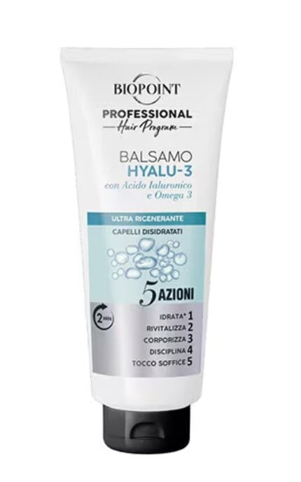 -Кондиционер BIOPOINT HYALU-3 восстанавливающий, с гиалуроновой кислотой и Омега-3 350 ml-8050507530502