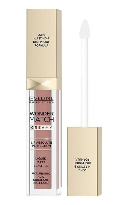 EVELINE-Матова рідка помада для губ Eveline Wonder Match Liquid Matt Lipstick 04 Caramel 6.8 мл-5903416065753