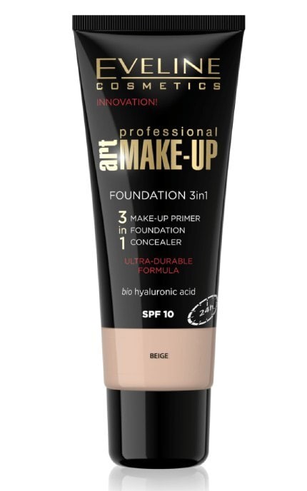 EVELINE-Тональный крем Eveline Art Professional Make-up 3в1 Бежевый 30 мл-5901761993806
