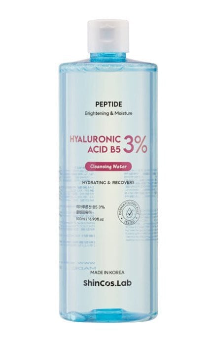 SHINCOS.LAB-Очищаюча вода для зняття макіяжу ShinCos.Lab Peptide Hyaluronic Acid B5 3% Cleansing Water 500 мл-8809925102941