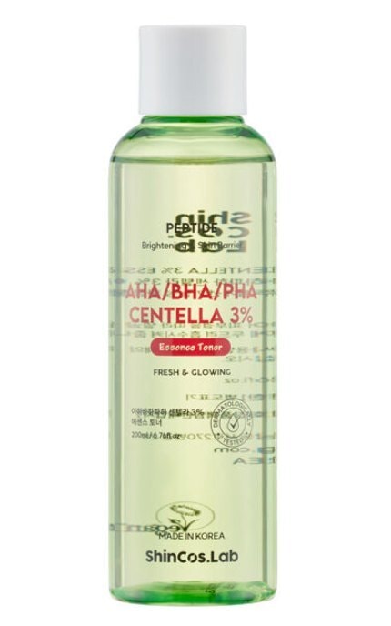 SHINCOS.LAB-Тонер-есенція для обличчя ShinCos.Lab з 3 видами кислот і центеллою азіатською 200 мл-8809925102590