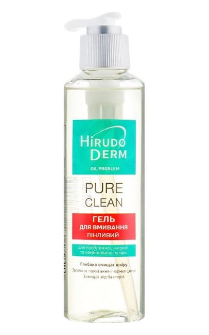 HIRUDO DERM-Гель для вмивання обличчя Hirudo Derm Pure Clean 180 мл-4820008318695
