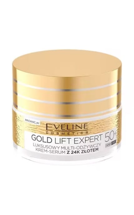 EVELINE-Крем-сыворотка для лица Eveline Cosmetics Gold Lift Expert 50+ Мульти-питательный 50 мл-5901761941944
