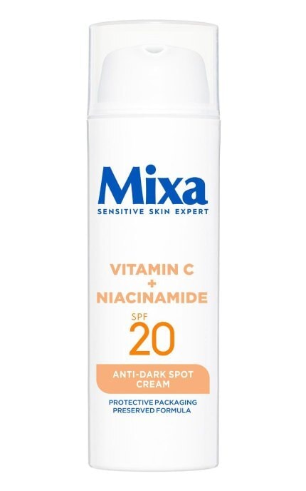 MIXA-Крем зволожувальний Mixa проти пігментних плям шкіри обличчя SPF20 Vitamin C + Niacinamide 50 мл-3600551156705