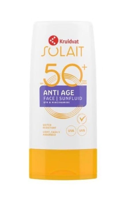SOLAIT-Флюїд сонцезахисний для обличчя Kruidvat Solait SPF50+ антивіковий 50 мл-8720674232126