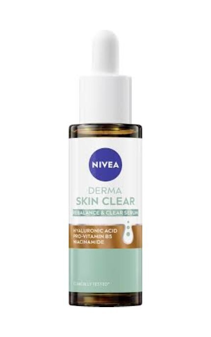 NIVEA-Сыворотка для лица Nivea Derma Skin Clear восстановление водного баланса и чистая кожа 30 мл-5900017095530