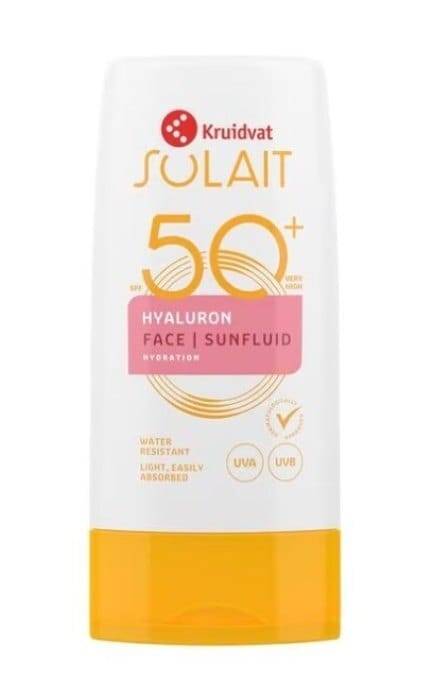 SOLAIT-Флюид солнцезащитный Kruidvat Solait Hyaluron SPF50+ для лица 50 мл-8720674232102