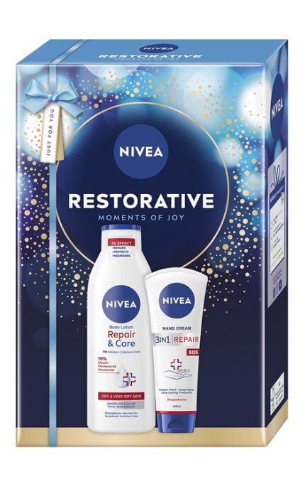 NIVEA-Набор для женщин NIVEA Restorative Лосьон для тела Восстановление и уход 250 мл + Крем для рук SOS 100 мл-4006000200378