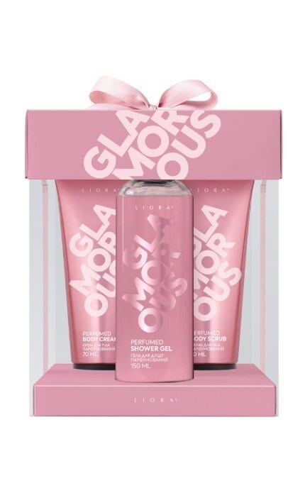 LIORA-Набір косметичний Liora glamorous парф.гель д/душу 150мл+ скраб 70 мл+крем д/тіла 70 мл-4823106004286