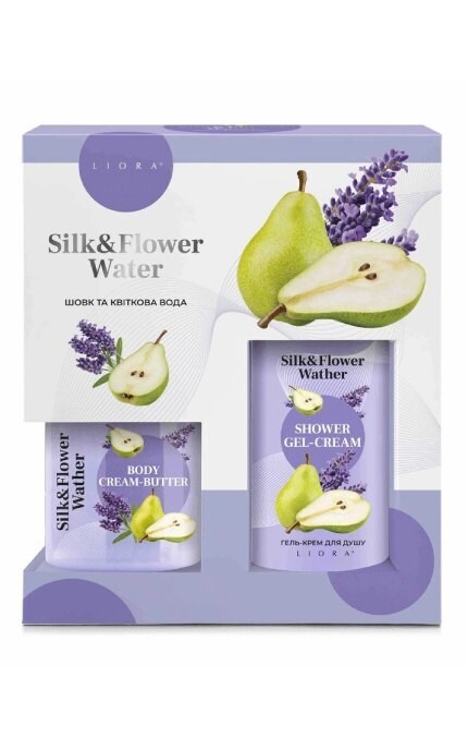 LIORA-Набір косметичний Liora Silk & Flower Water Гель для душу 250 мл + Скраб для тіла 150 мл-4823106004125